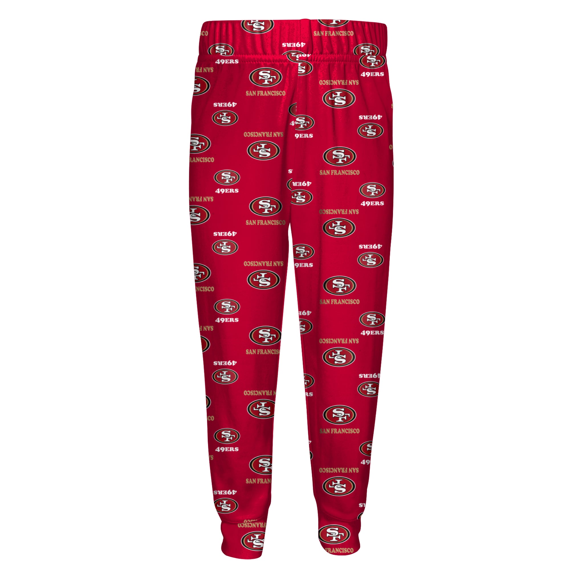 Preschool Outerstuff Scarlet San Francisco 49ers All-Over-Print Long Sleeve T-Shirt and Pants Sleep Set