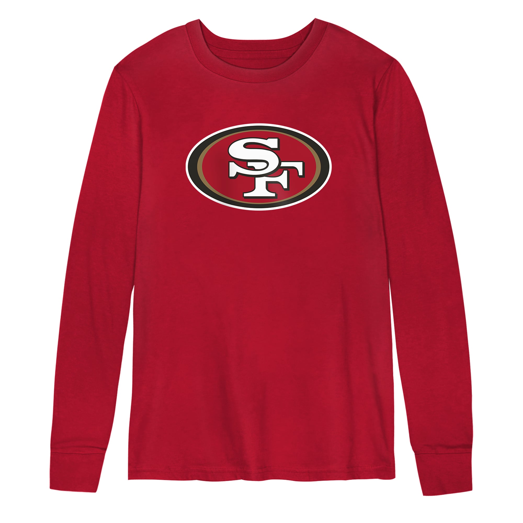 T-shirt à manches longues Outerstuff rouge écarlate avec logo principal des 49ers de San Francisco pour enfants d'âge préscolaire