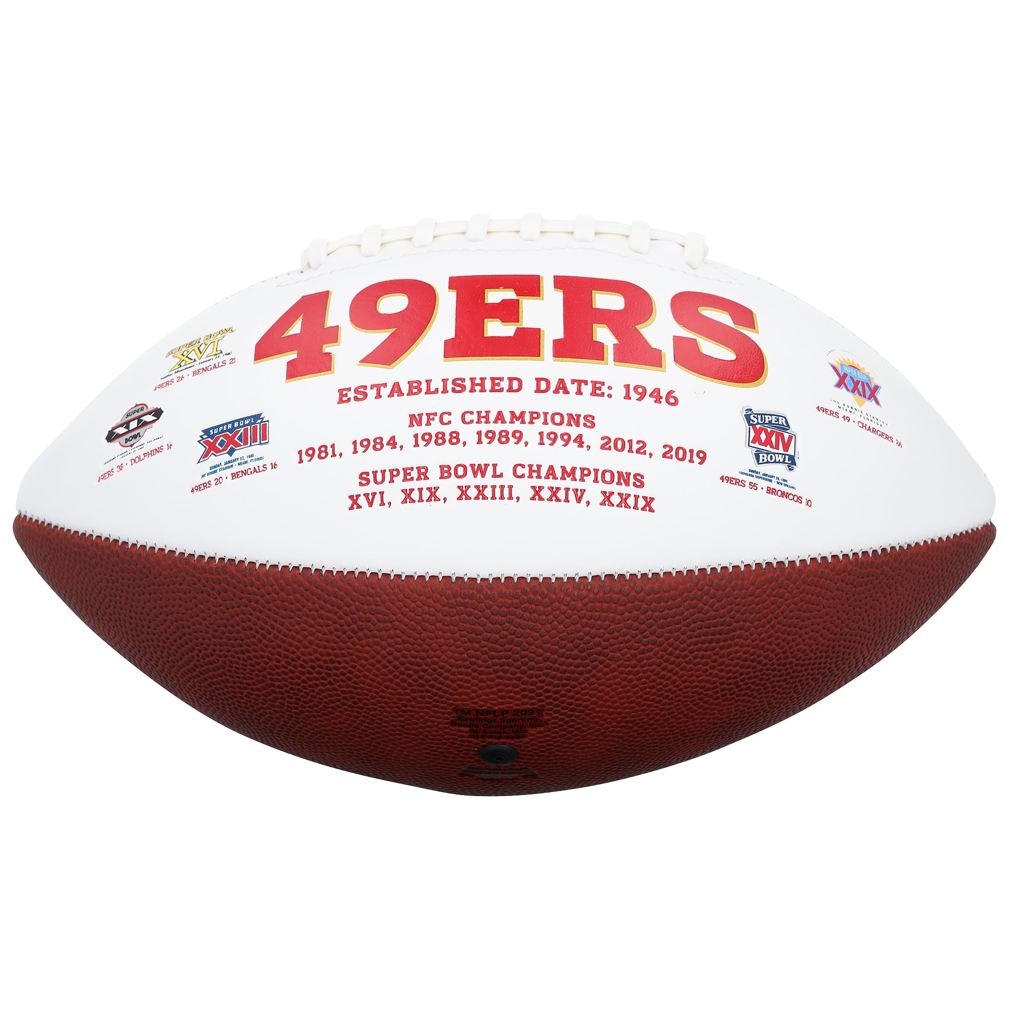 Ballon de football américain Wilson Rawlings autographié par Ricky Pearsall des 49ers de San Francisco