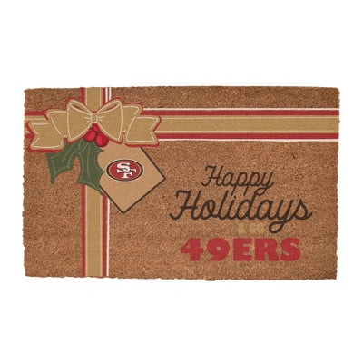San Francisco 49ers 20" x 30" Holiday Gift Wrap Coir Door Mat
