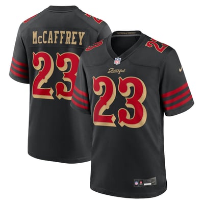San Francisco 49ers Nike 2025 Rivalries Game Jersey - Black - Christian McCaffrey - Mens