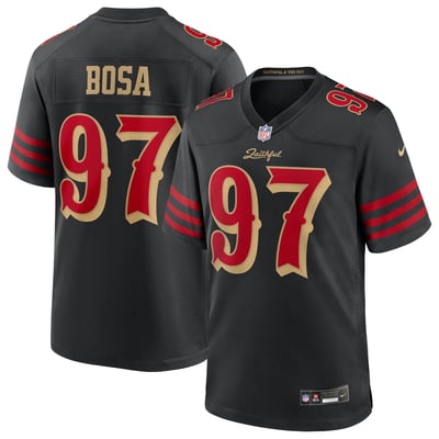 San Francisco 49ers Nike 2025 Rivalries Game Jersey - Black - Nick Bosa - Mens