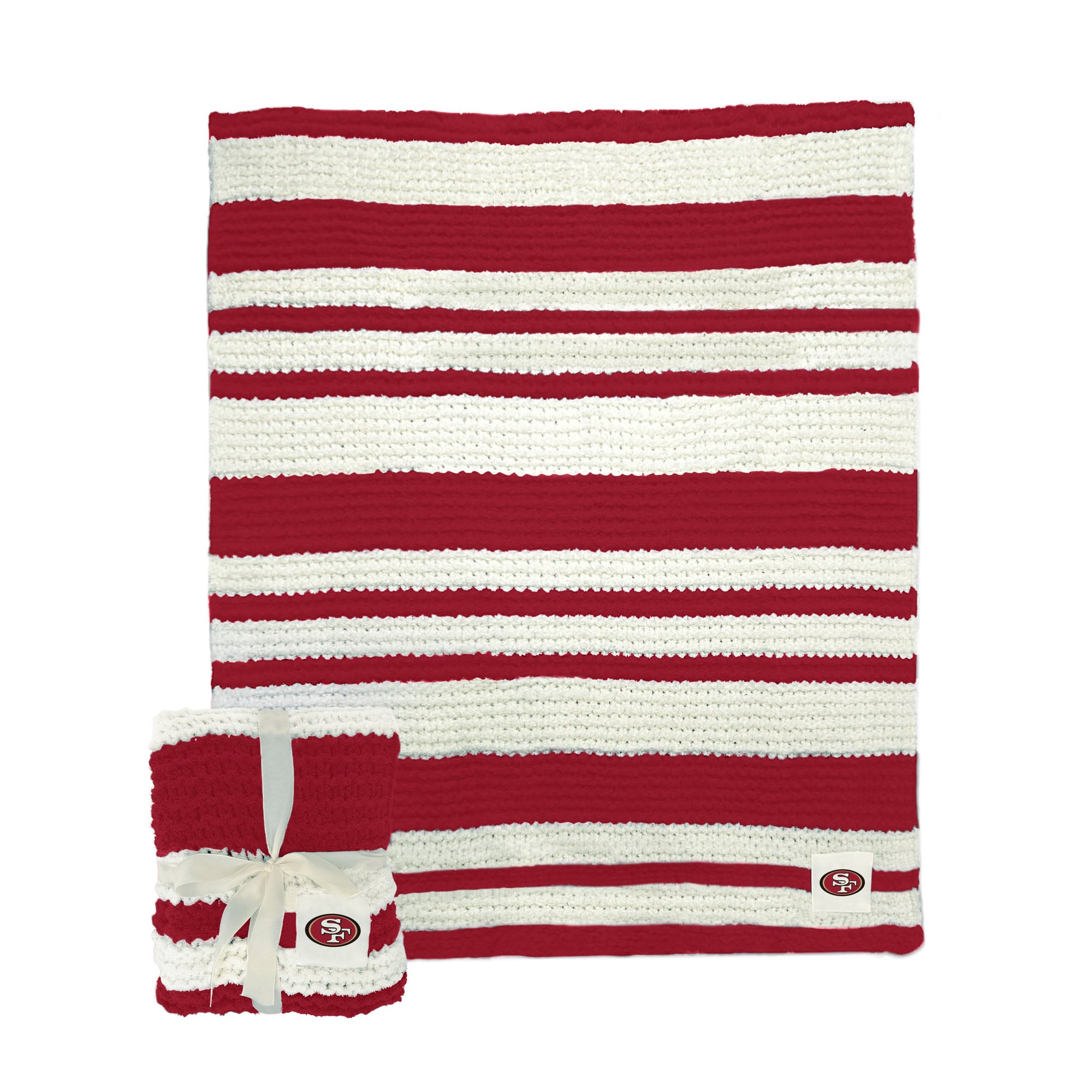 Couverture en tricot torsadé 50" x 60" des 49ers de San Francisco