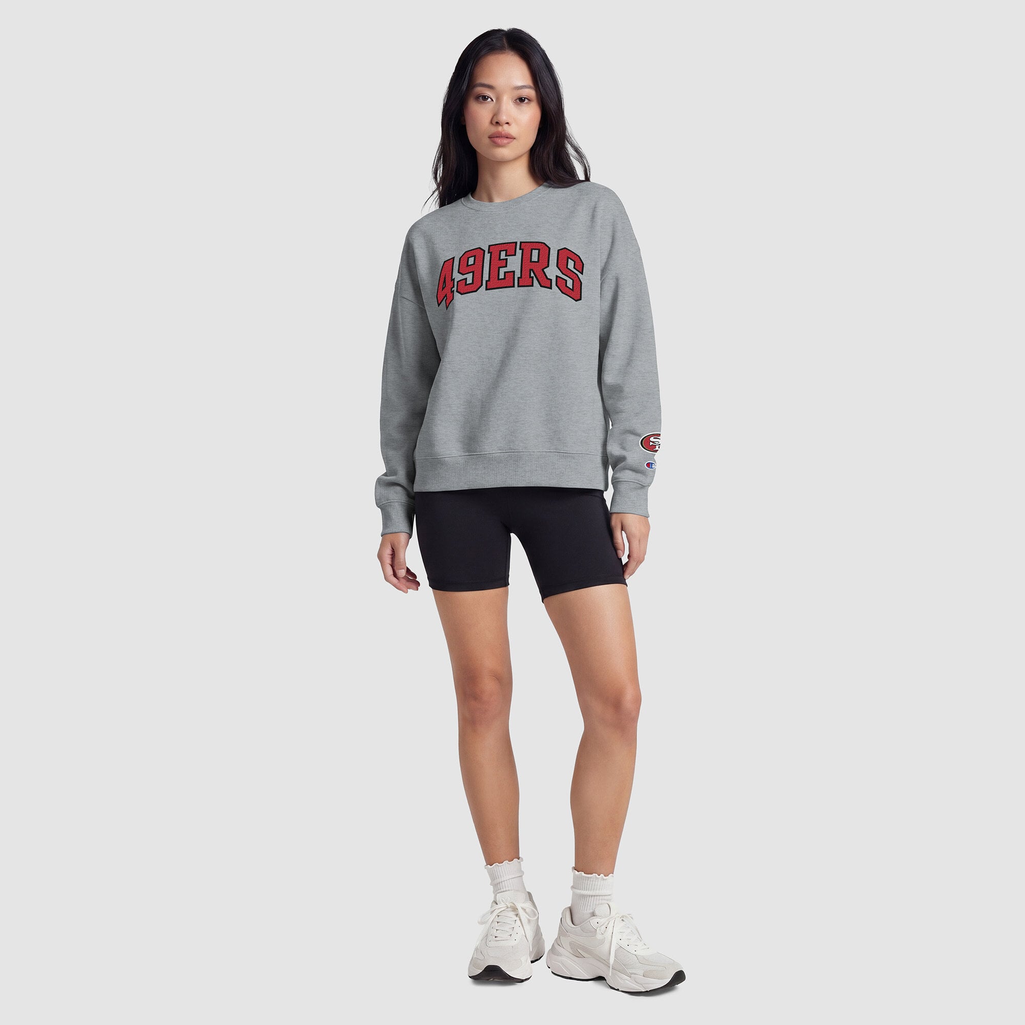 Sweat-shirt à doublure contrastée pour femme des 49ers de San Francisco - Gris chiné