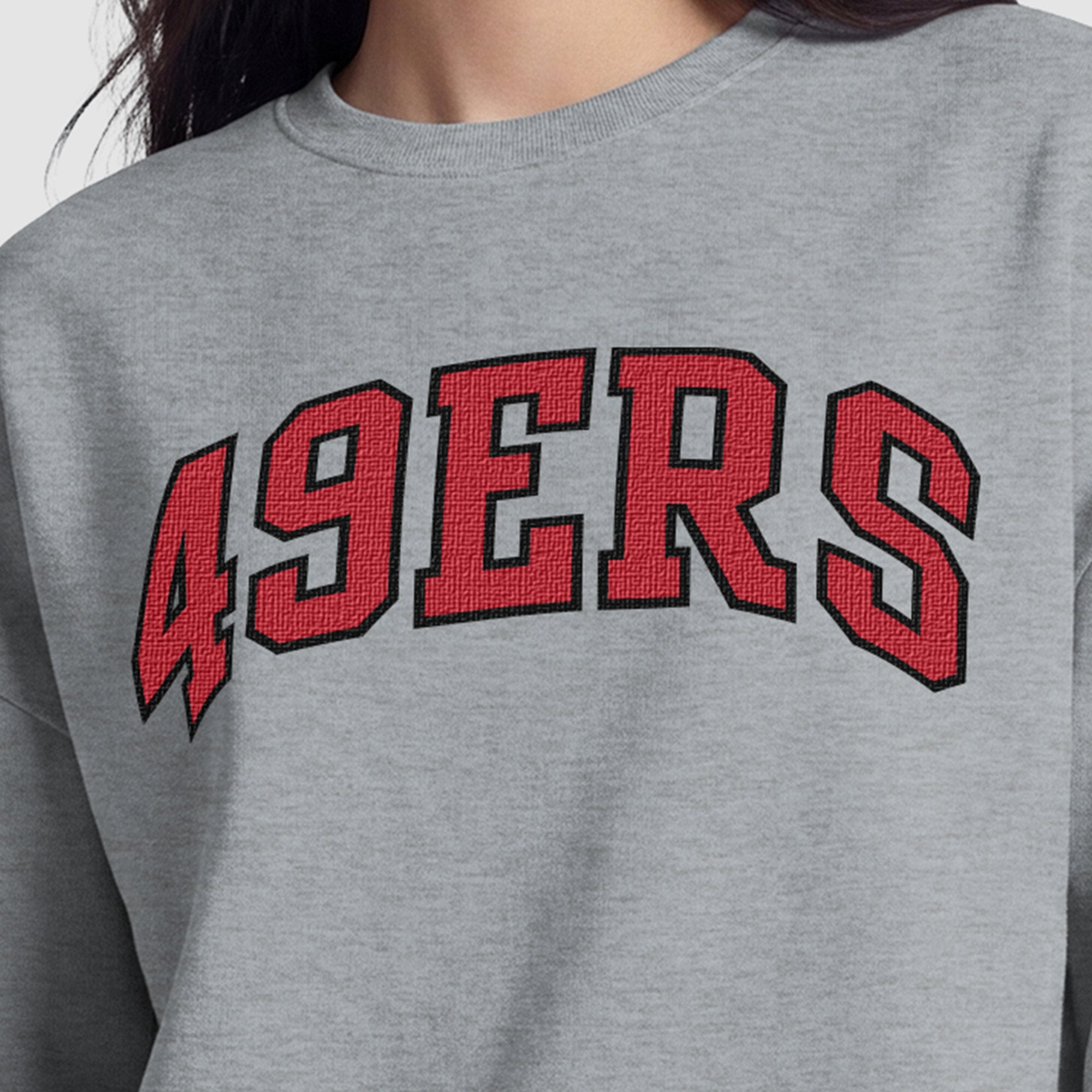 Sweat-shirt à doublure contrastée pour femme des 49ers de San Francisco - Gris chiné