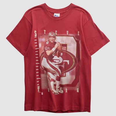 Steve Young Pro Player 1996 T-shirt - Red - S by Fanatics Real Vintage