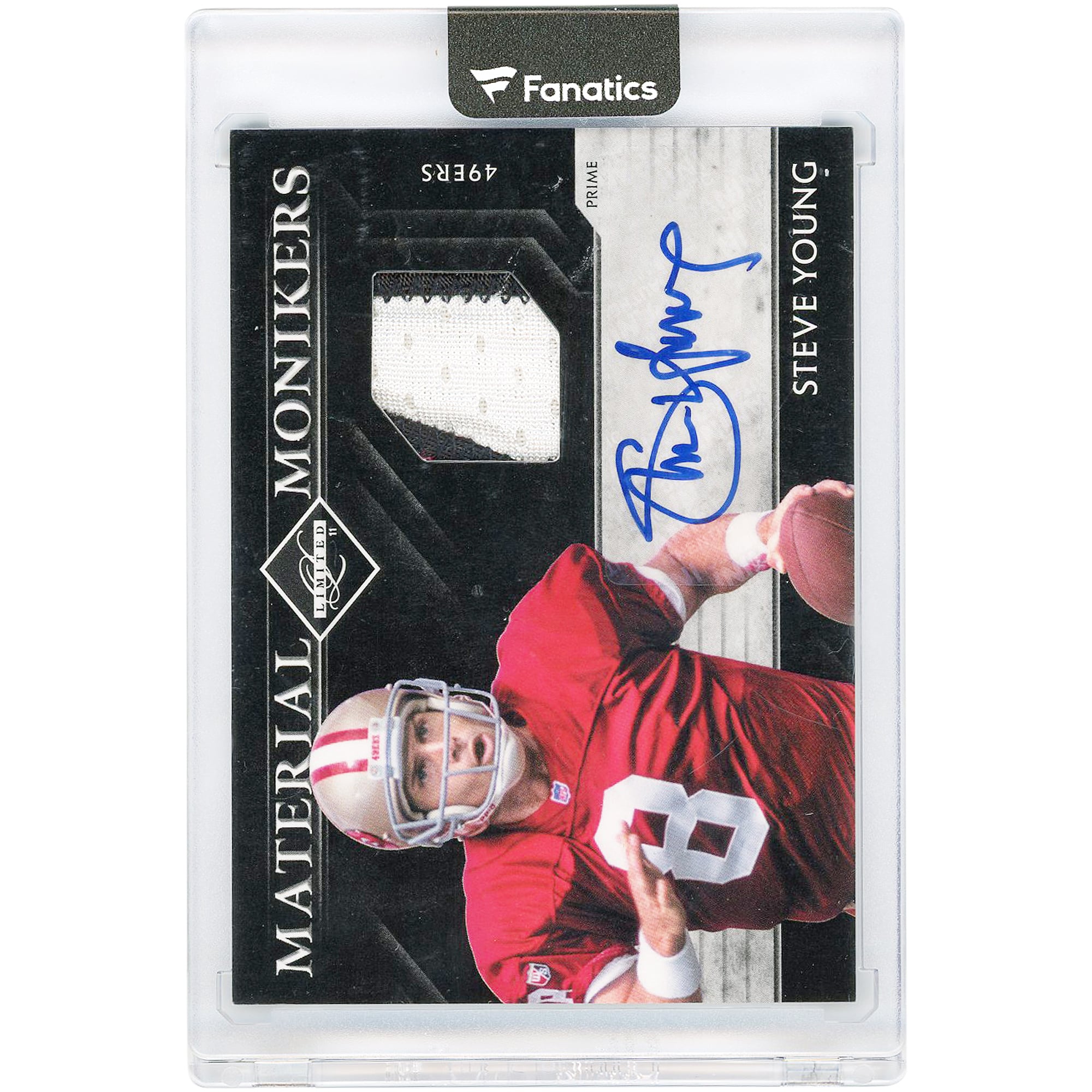 Steve Young San Francisco 49ers Autographed 2011 Panini Limited Dual-Color Game Used Relic #32 #6/10 Card
