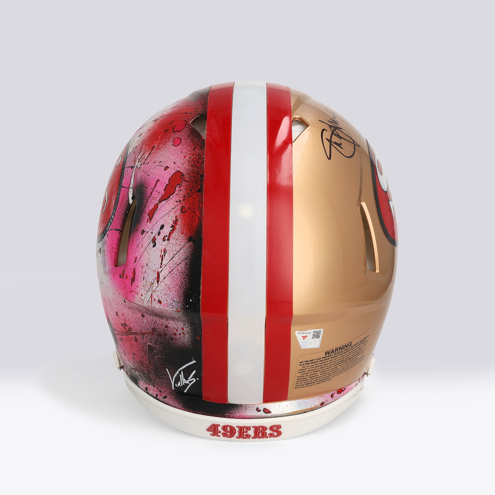 Casque Riddell authentique rétro Speed ​​1964-1995, autographié par Steve Young (San Francisco 49ers) - Illustration de Shawn Voelker - NF70444440