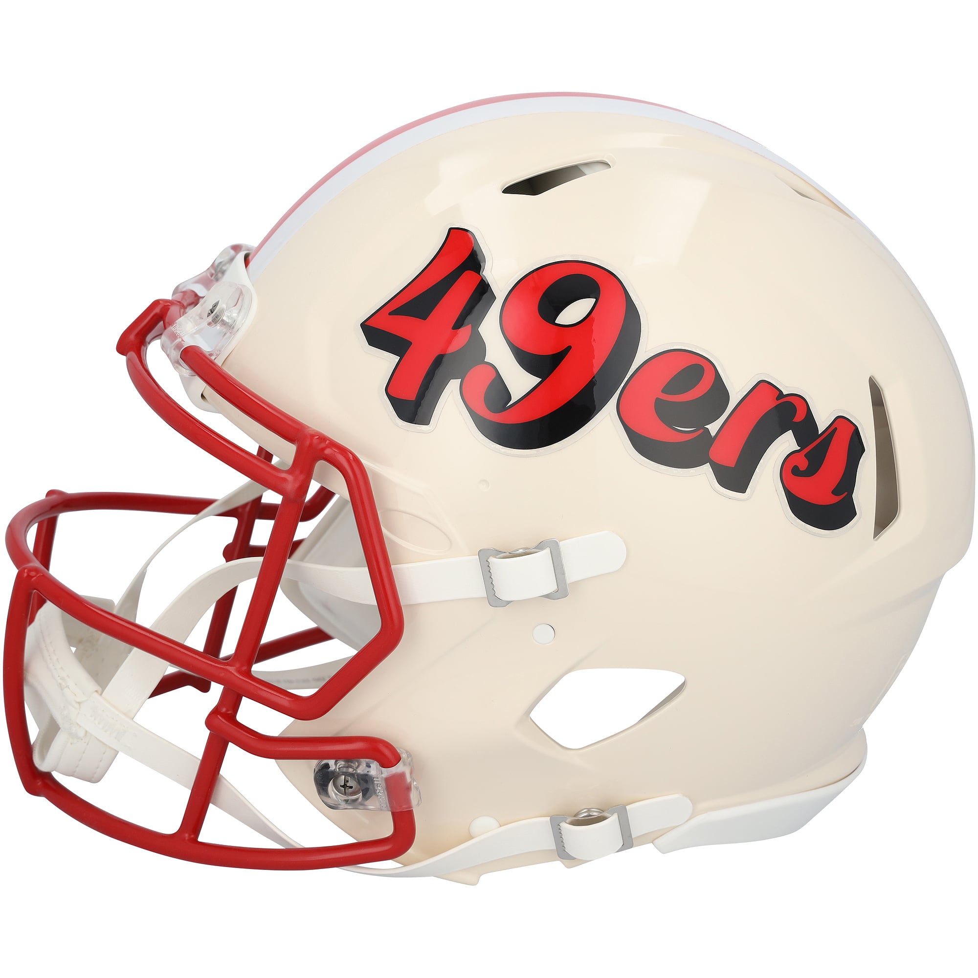 Casque Riddell Retro Speed Authentic autographié par Steve Young des 49ers de San Francisco, avec inscription « HOF 2005 ».