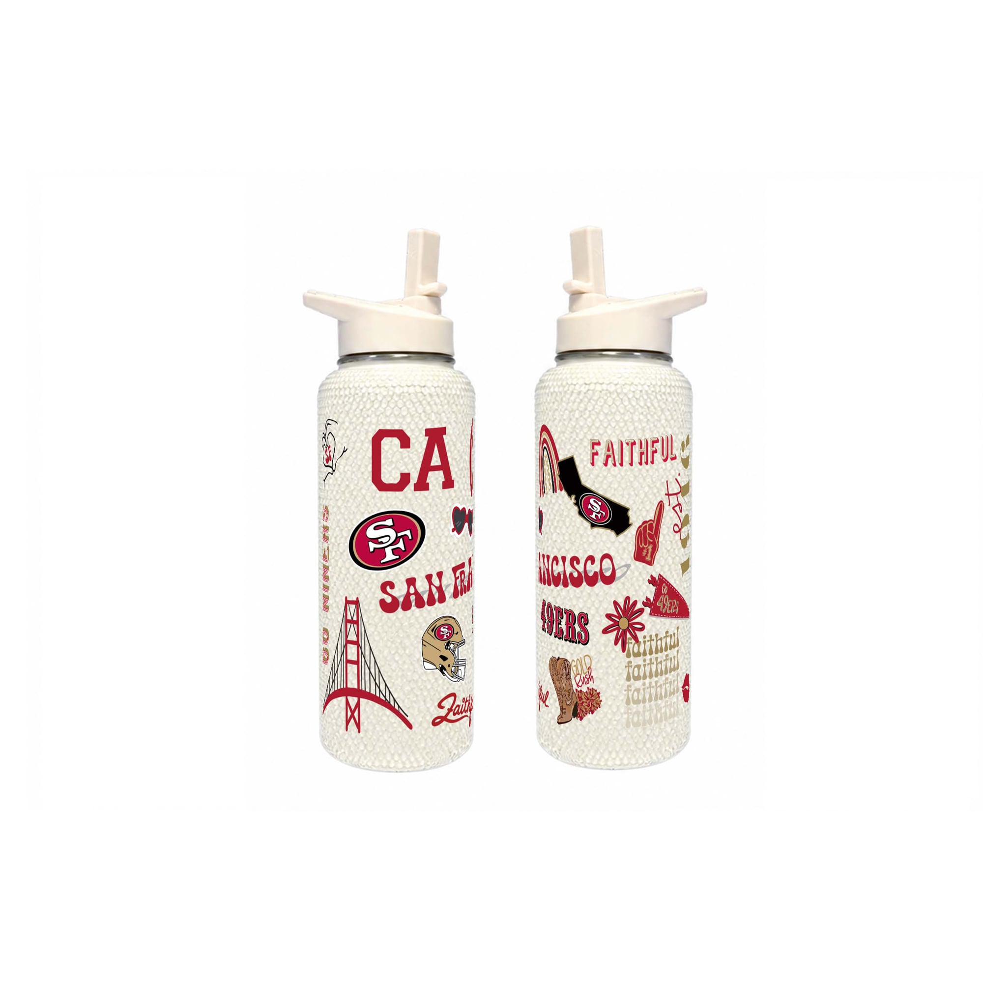 Bouteille Bling Quencher de 34 oz (994 ml) des 49ers de San Francisco, The Memory Company