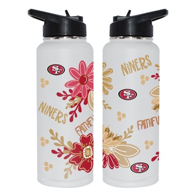 San Francisco 49ers The Memory Company 34oz. Flowers Stainless Steel Quencher Bottle