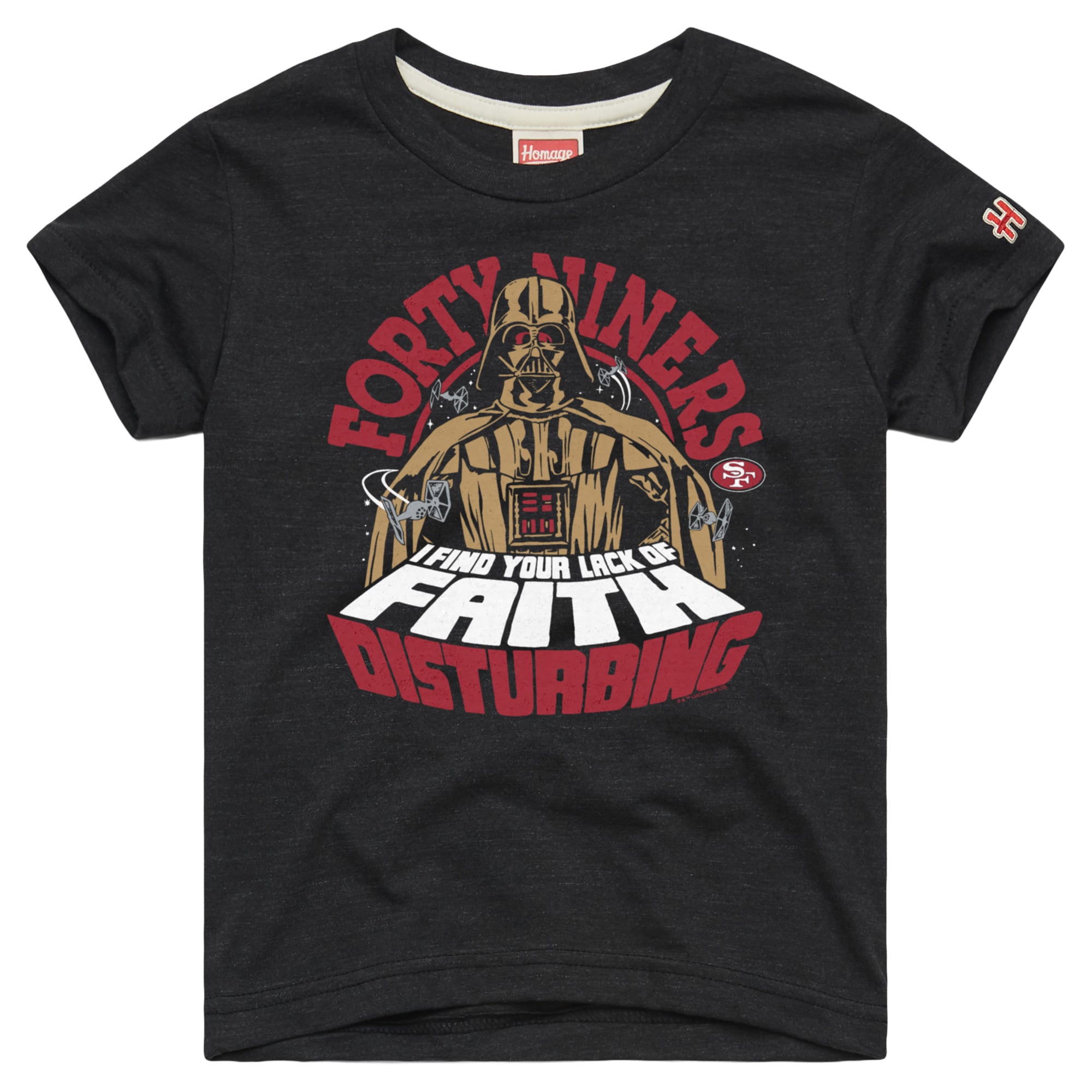 T-shirt pour tout-petit Hommage Charcoal San Francisco 49ers NFL x Star Wars Côté Obscur Tri-Blend