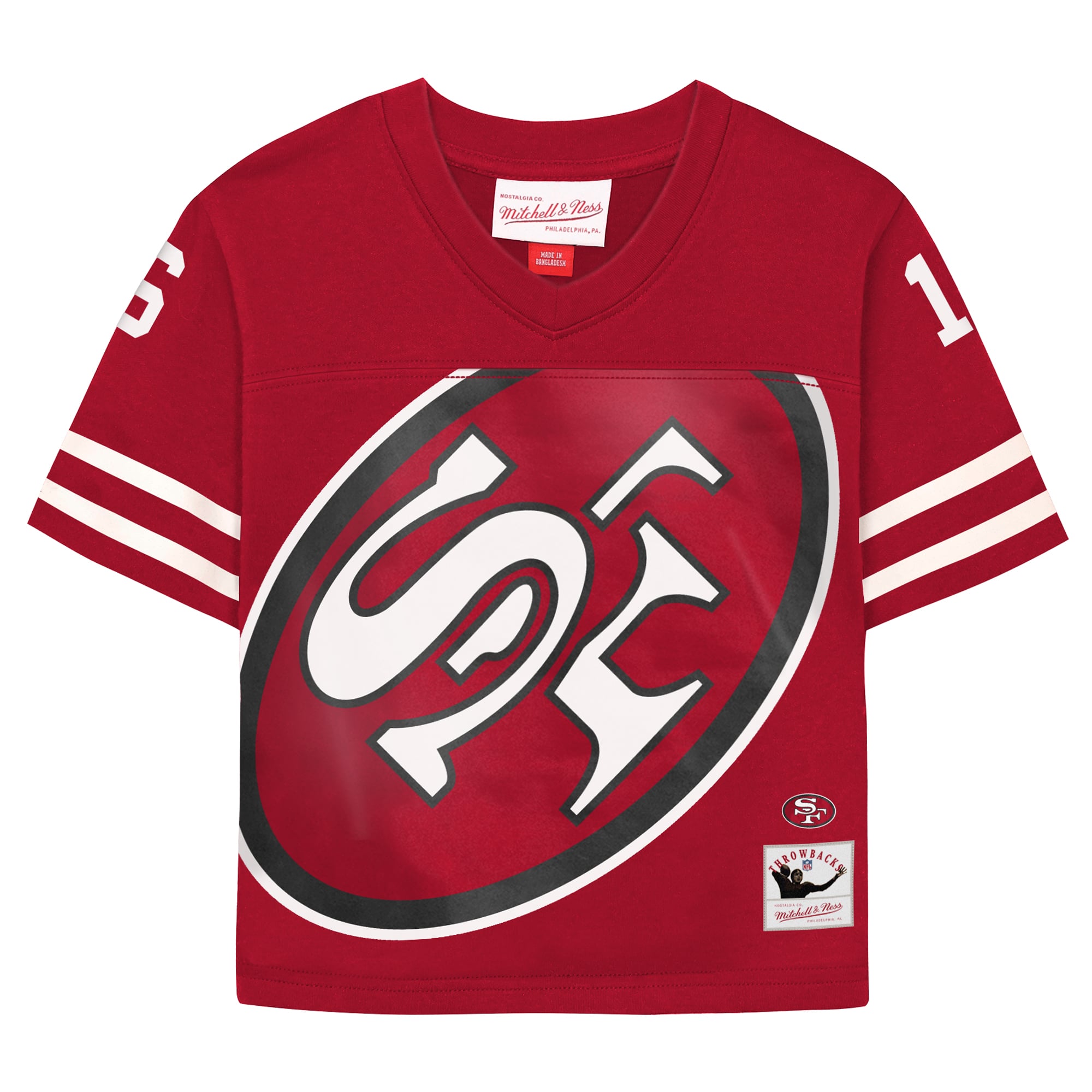 Ensemble short Mitchell & Ness Joe Montana Scarlet San Francisco 49ers Playmaker pour tout-petit