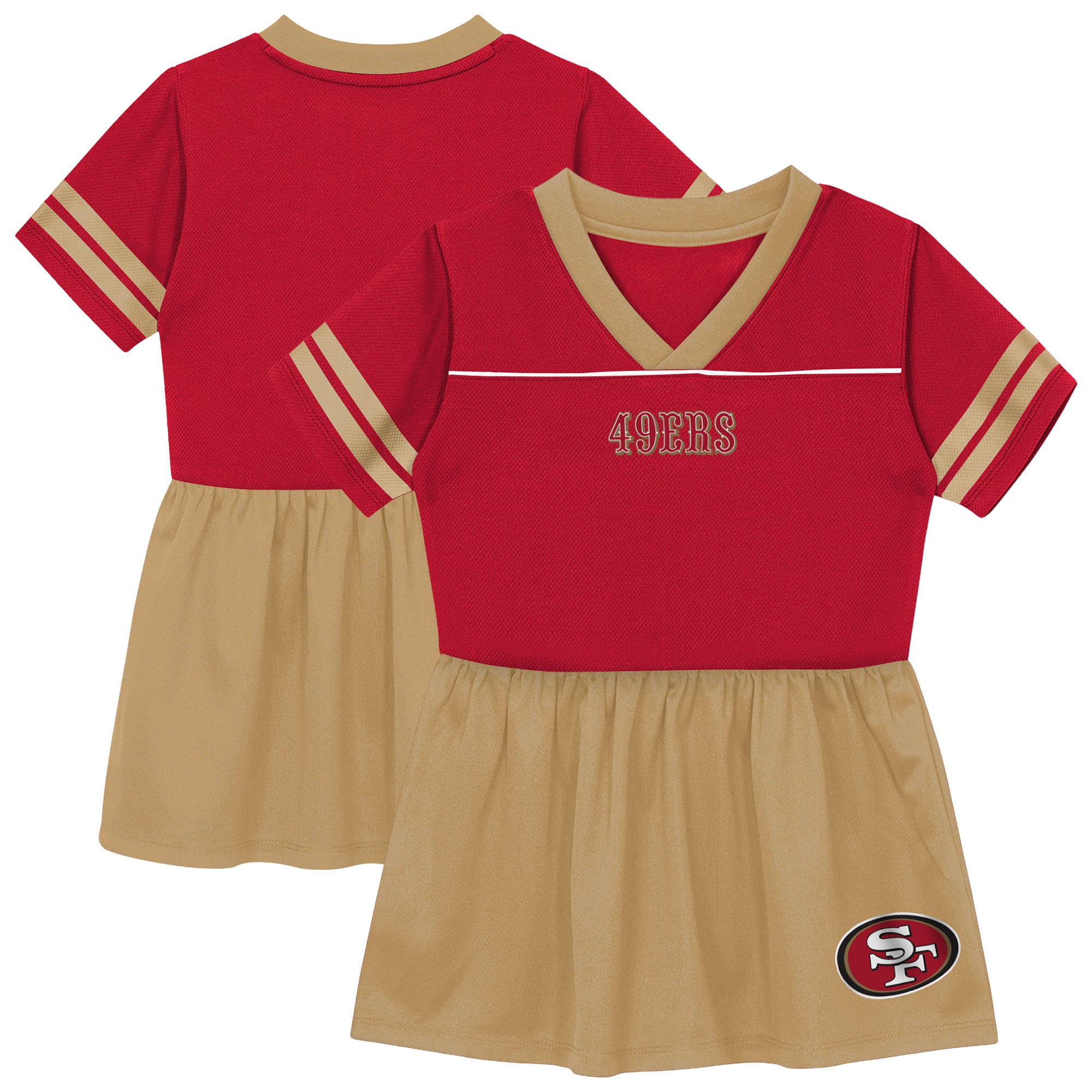 Toddler Outerstuff  Scarlet San Francisco 49ers Stadium Lights V-Neck Fashion Football Jersey Dress