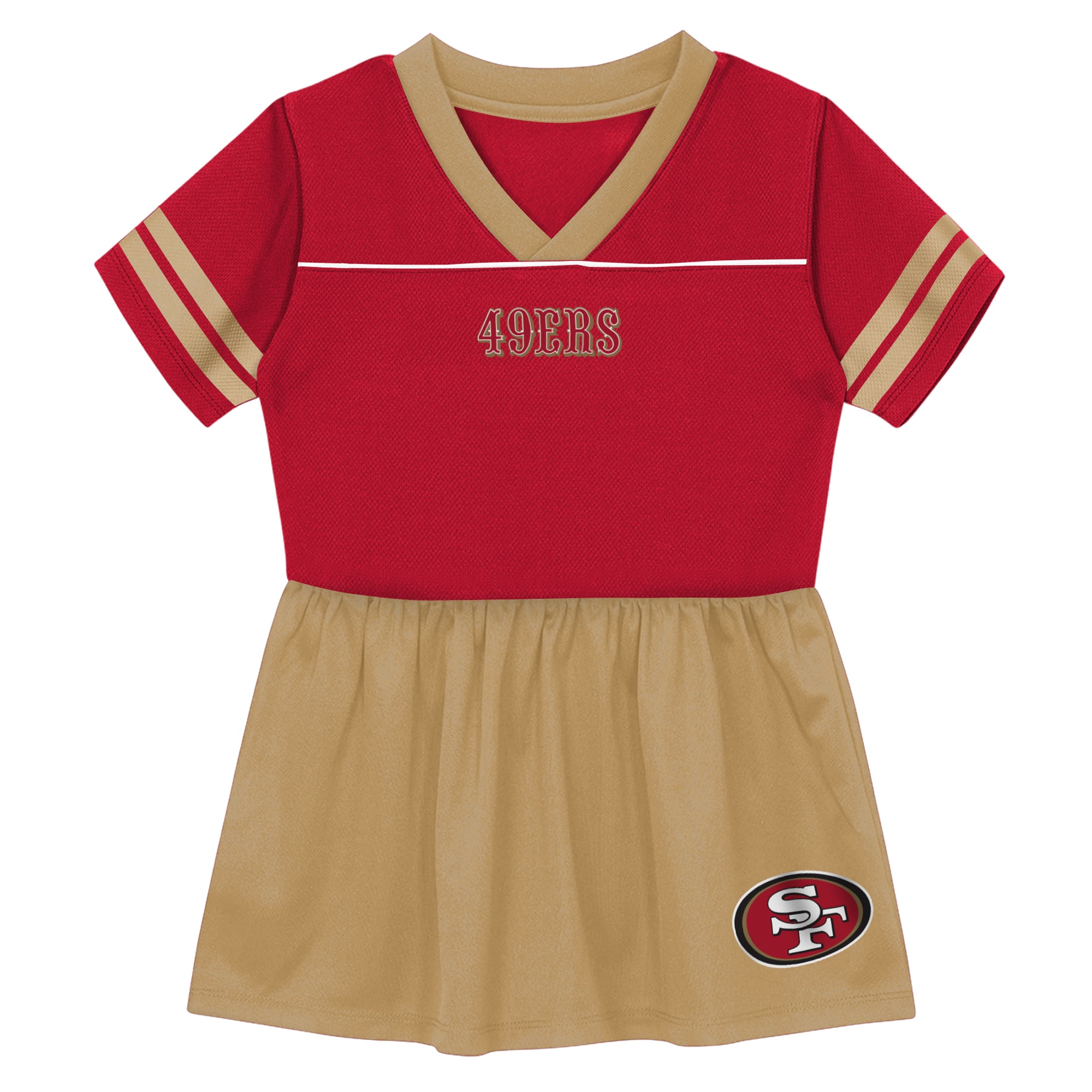 Toddler Outerstuff  Scarlet San Francisco 49ers Stadium Lights V-Neck Fashion Football Jersey Dress