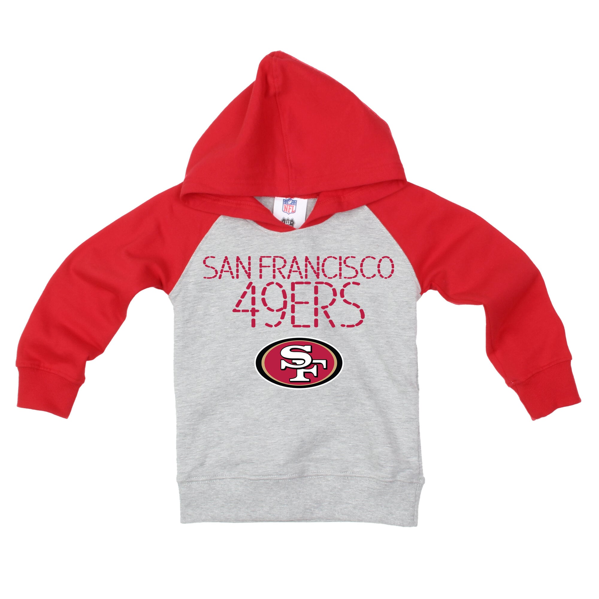 Ensemble sweat à capuche raglan et pantalon de survêtement Wes Willy gris/écarlate des 49ers San Francisco pour tout-petits