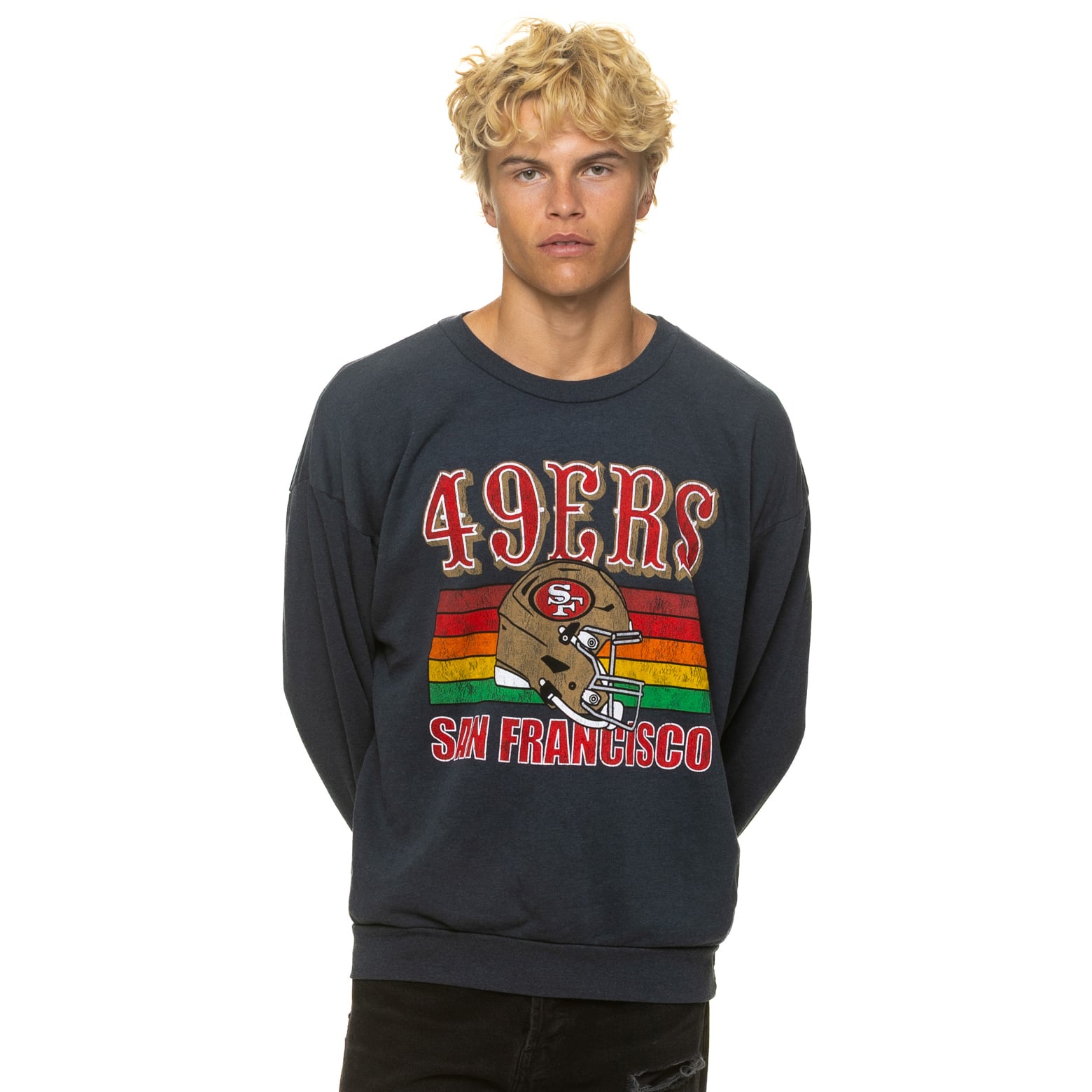 Sweat-shirt unisexe Aviator Nation gris anthracite San Francisco 49ers, coupe décontractée, en mélange de trois matières.