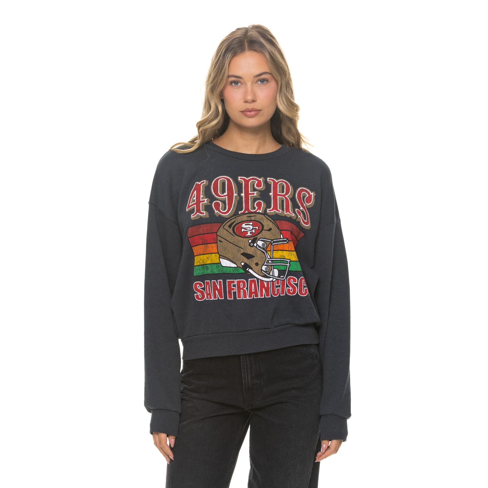 Sweat-shirt unisexe Aviator Nation gris anthracite San Francisco 49ers, coupe décontractée, en mélange de trois matières.