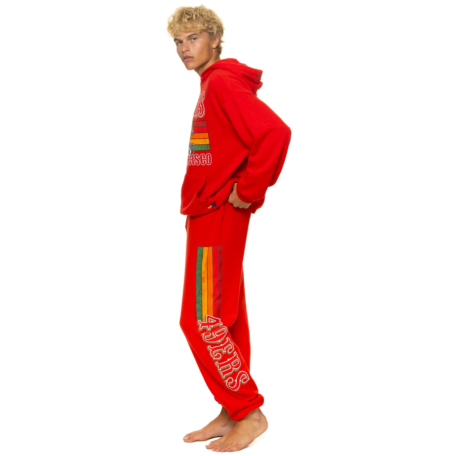 Pantalon de survêtement unisexe Aviator Nation Scarlet San Francisco 49ers en mélange trois matières