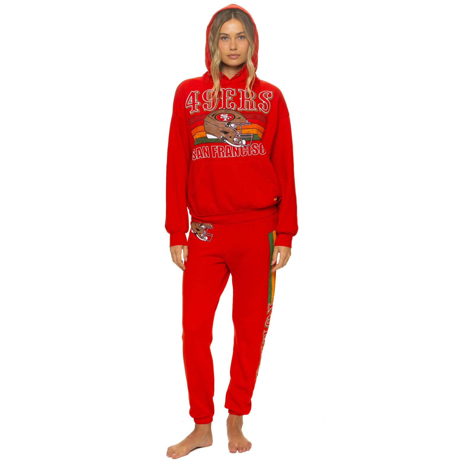 Pantalon de survêtement unisexe Aviator Nation Scarlet San Francisco 49ers en mélange trois matières