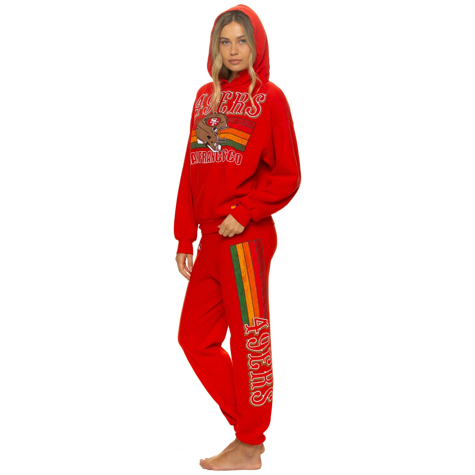 Pantalon de survêtement unisexe Aviator Nation Scarlet San Francisco 49ers en mélange trois matières