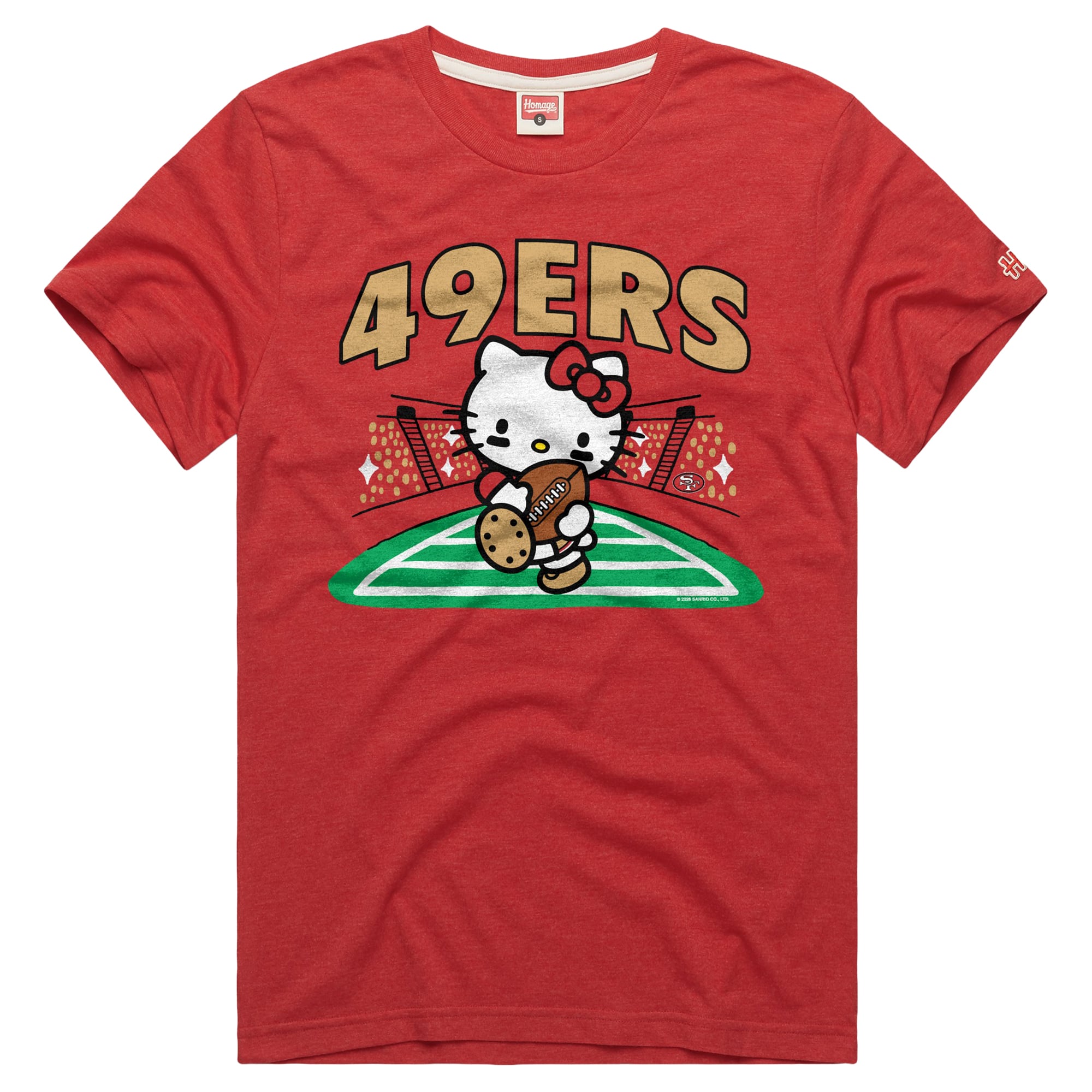 T-shirt unisexe Hommage Scarlet San Francisco 49ers x Hello Kitty en mélange de trois matières