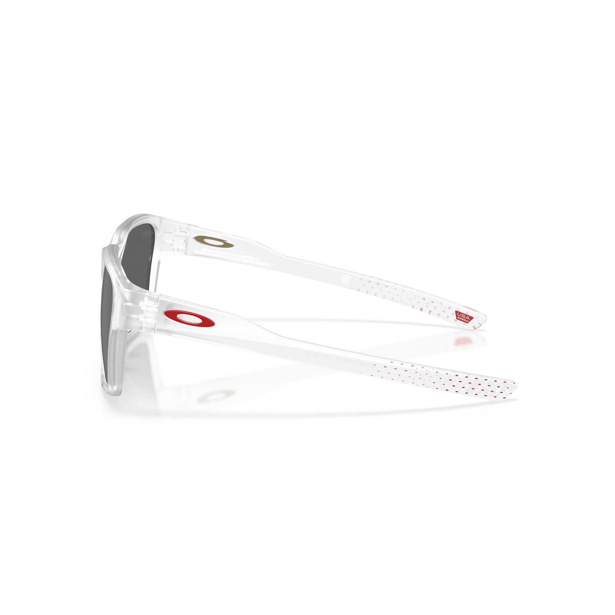 Unisex Oakley San Francisco 49ers Briza Matte Clear Sunglasses with Prizm Black Polarized Lenses
