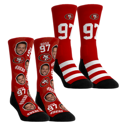 Nick Bosa San Francisco 49ers Rock Em Unisex Player Football Guy Two-Pack Crew Sock Set