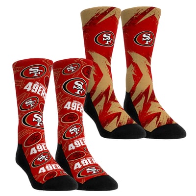  San Francisco 49ers Rock Em Unisex Gameday Two-Pack Crew Socks Set - Red