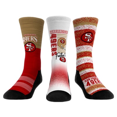  San Francisco 49ers Rock Em Unisex Throwback Three-Pack Crew Sock Set - 