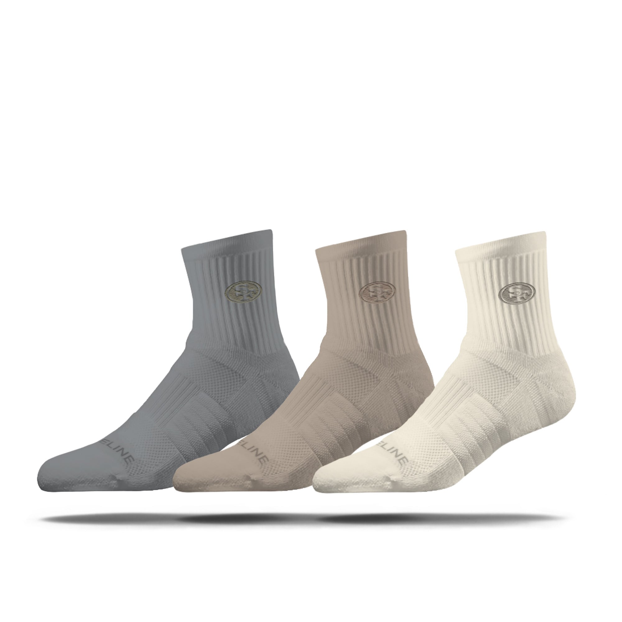 Ensemble de trois paires de chaussettes mi-mollet neutres Strideline San Francisco 49ers (unisexe)