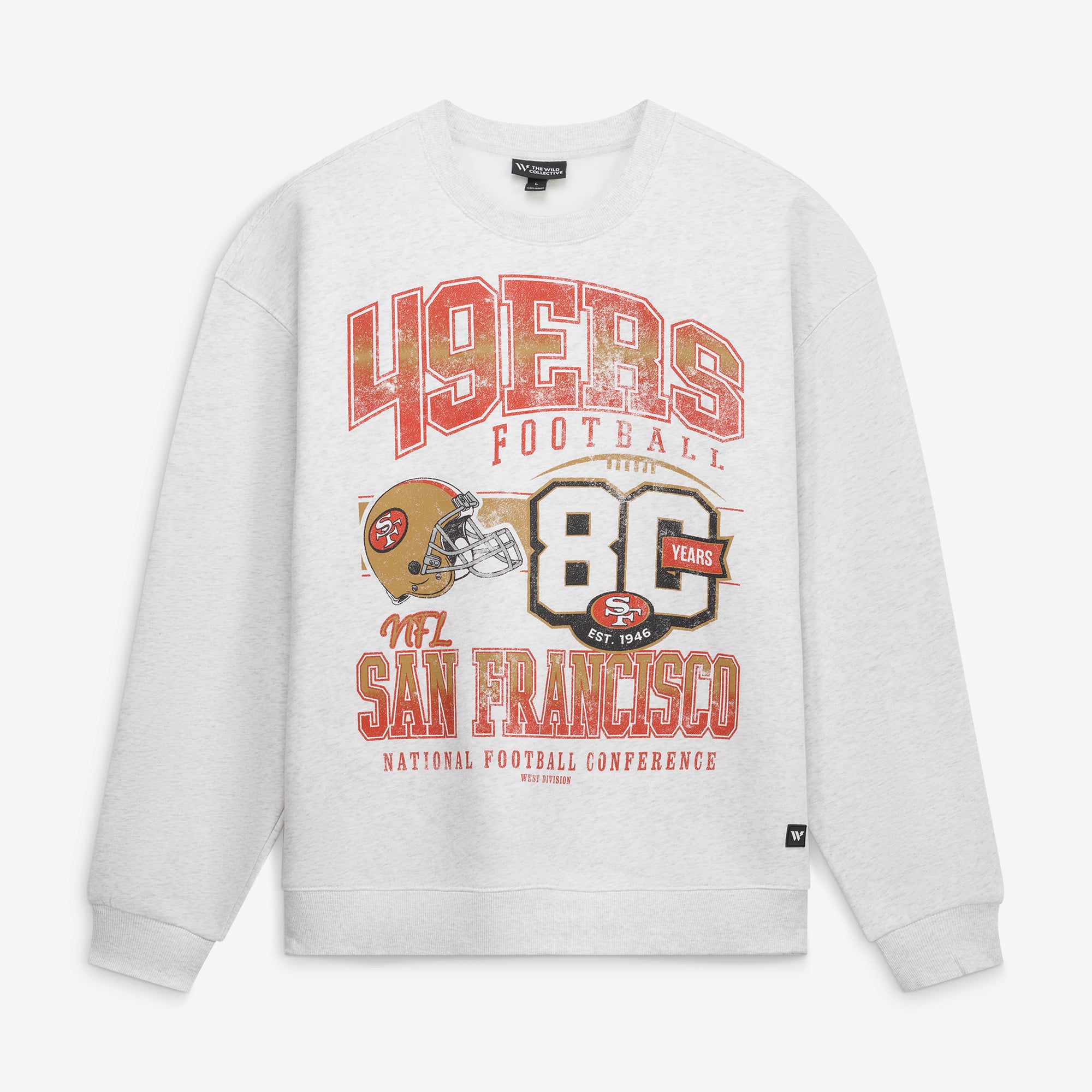 Sweat-shirt unisexe The Wild Collective San Francisco 49ers gris chiné à motif