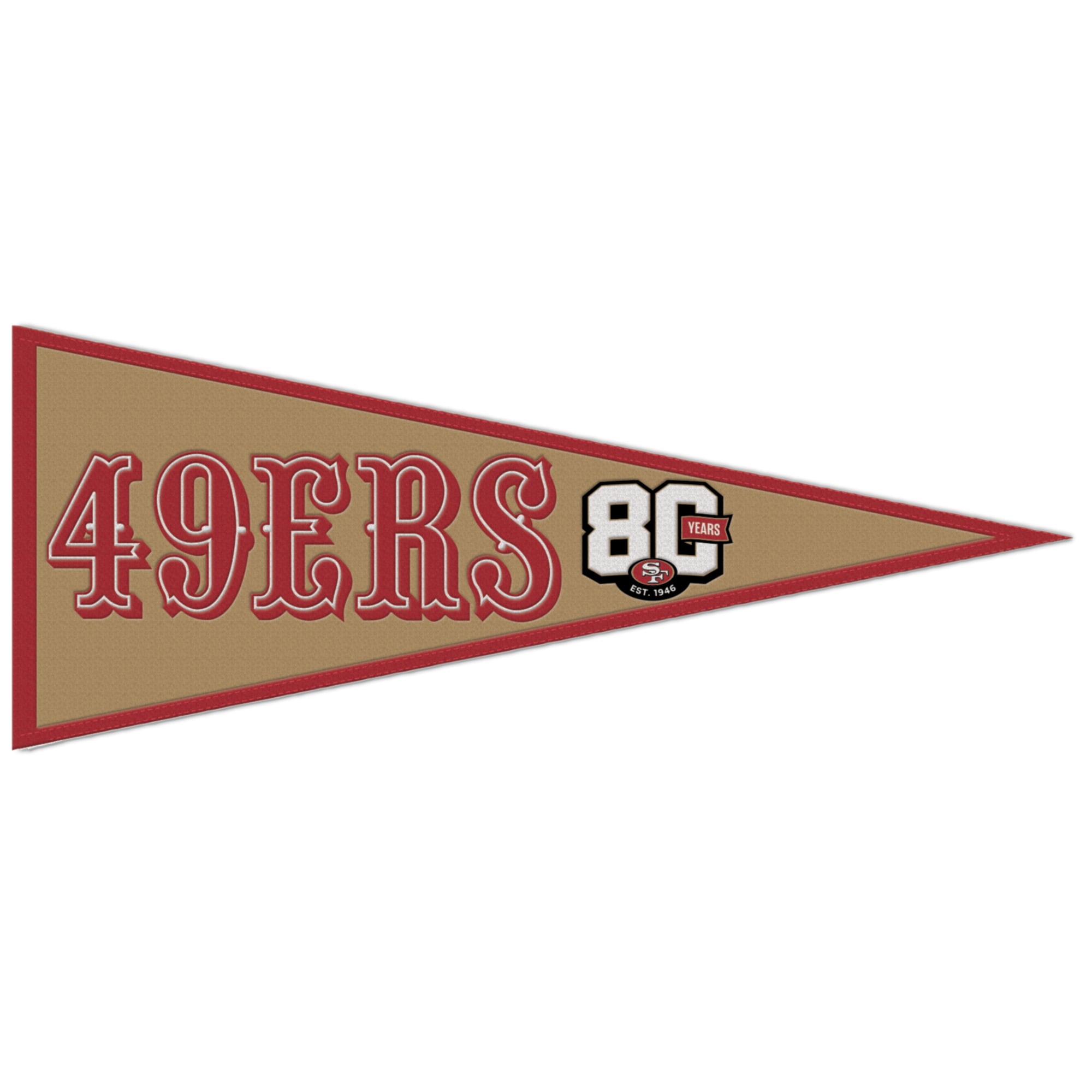 WinCraft San Francisco 49ers 80th Anniversary 13" x 32" Wool Pennant