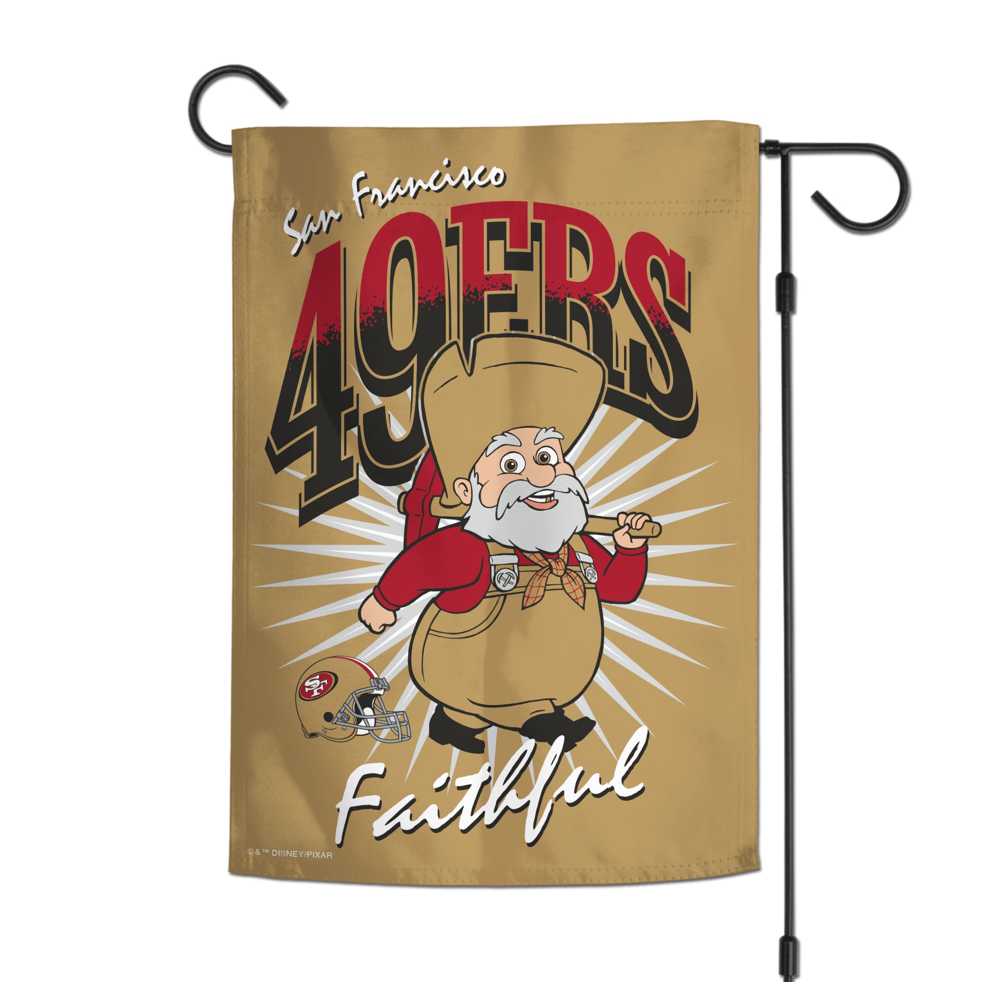 Drapeau de jardin double face WinCraft San Francisco 49ers Disney x NFL Stinky Pete 30 x 45 cm