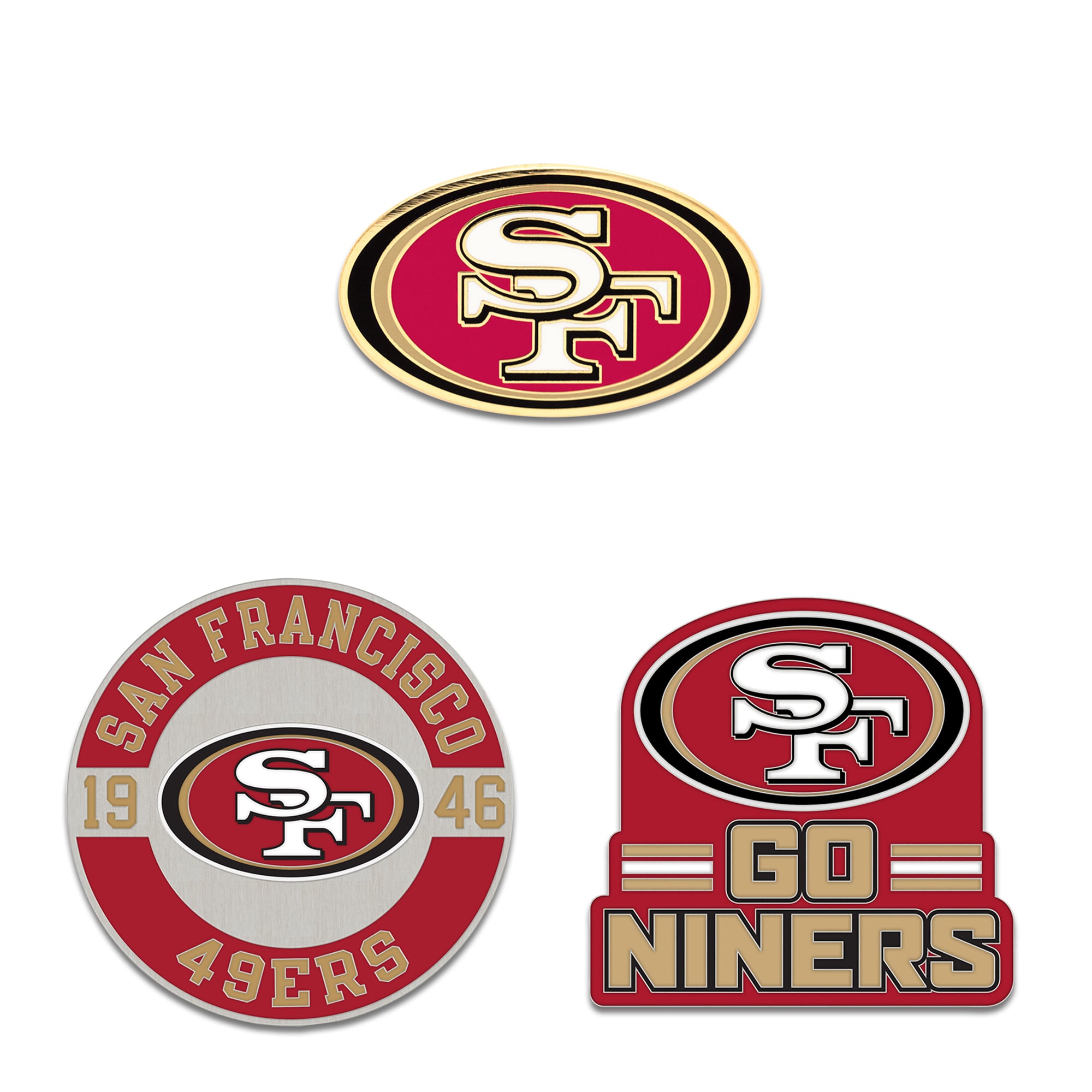 WinCraft San Francisco 49ers Three-Piece Collector Pin Set