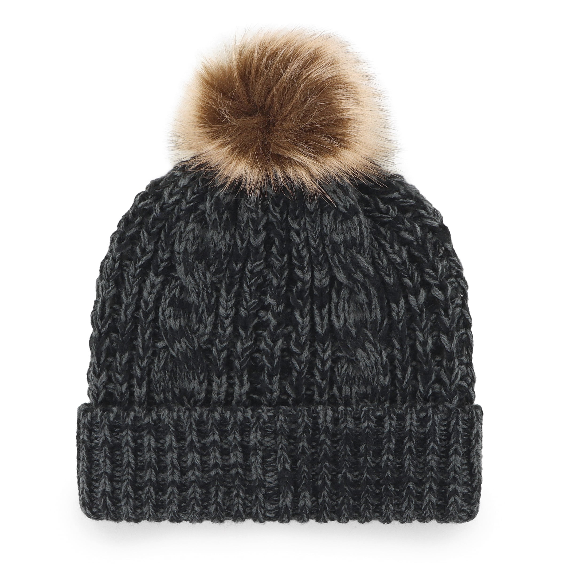 Bonnet à revers Meeko noir des 49ers de San Francisco, modèle 47, avec pompon
