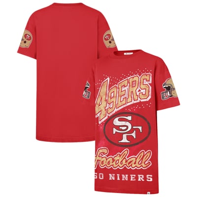  San Francisco 49ers '47 Women's Oversized Gemstone Swash T-Shirt Dress - Scarlet
