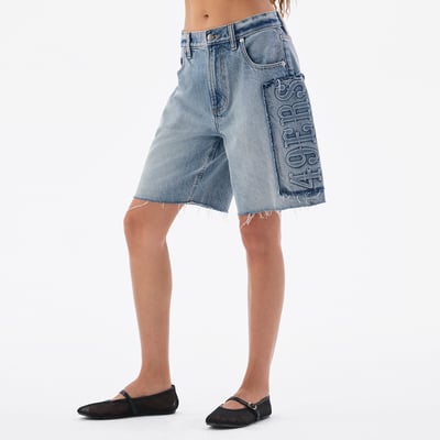 San Francisco 49ers Off Season Women's Denim Long Shorts - Blue