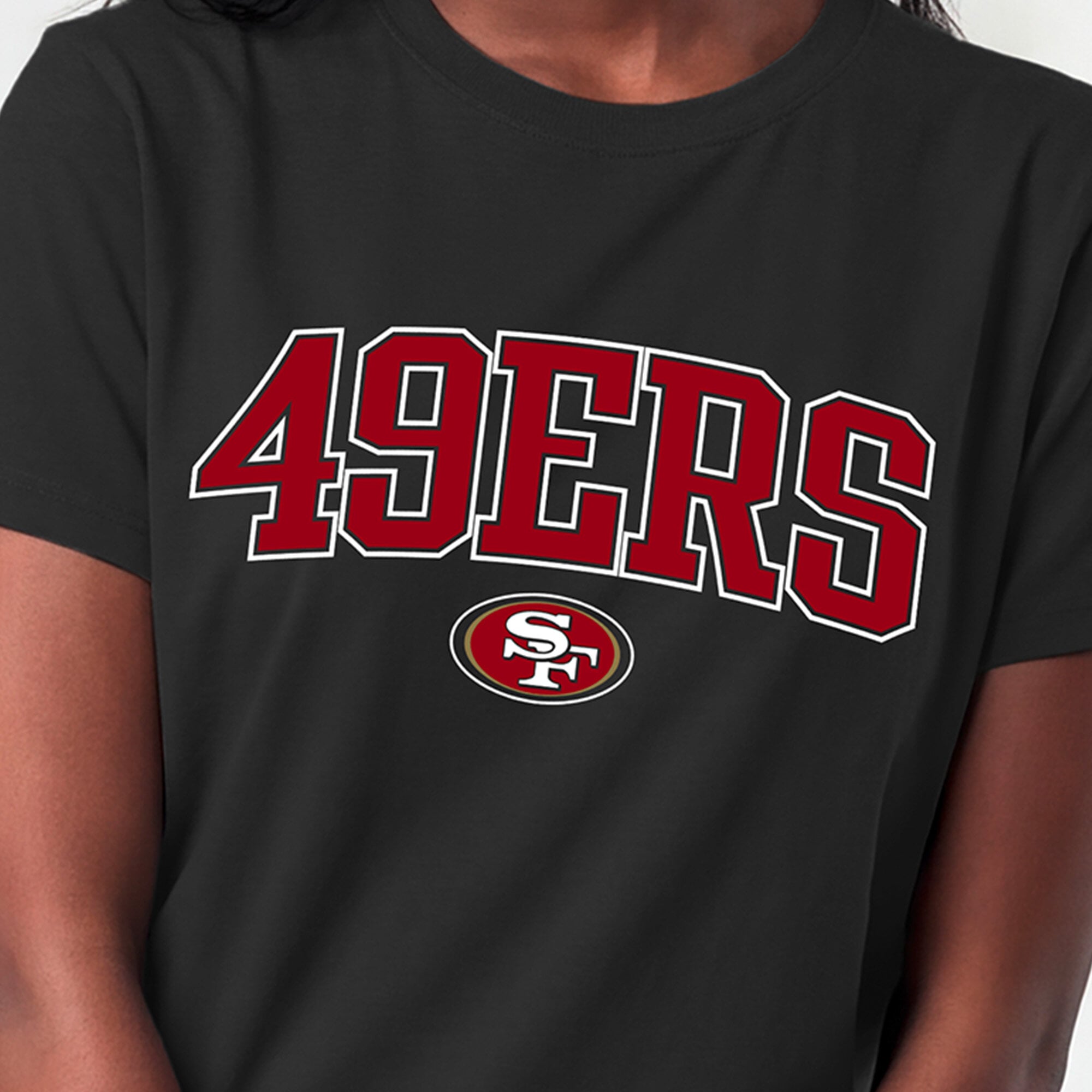 T-shirt féminin Champion Cardinal San Francisco 49ers avec logo arqué