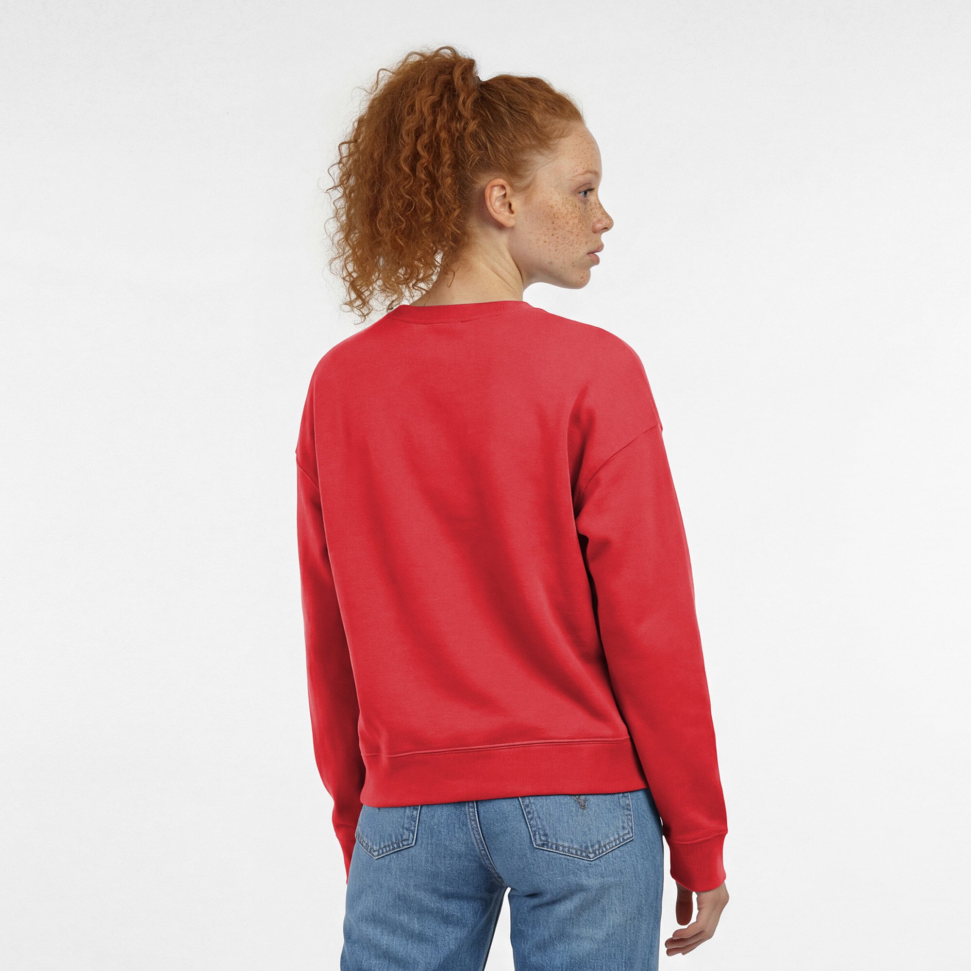 Women's Champion Scarlet San Francisco 49ers Heart & Soul Powerblend Sweatshirt