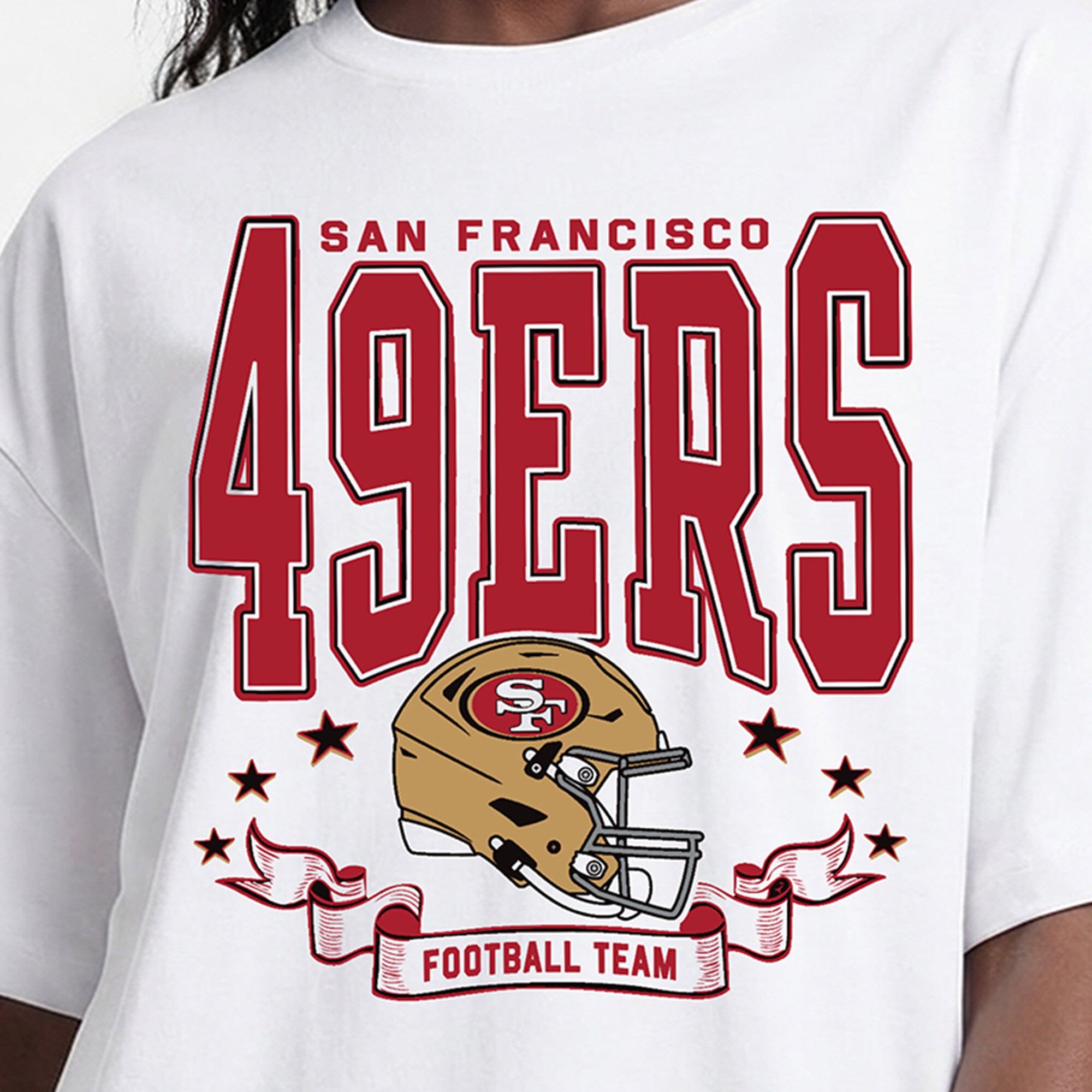 T-shirt oversize blanc Champion pour femmes des 49ers de San Francisco