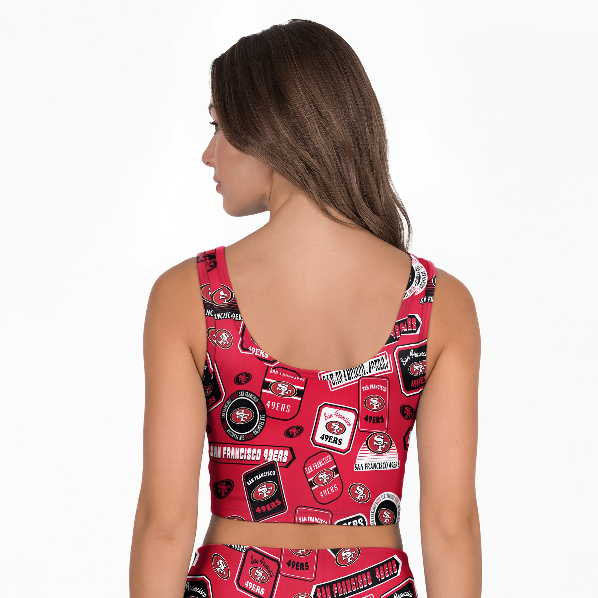 Women's Concepts Sport Scarlet San Francisco 49ers Grady Allover Print Bralette