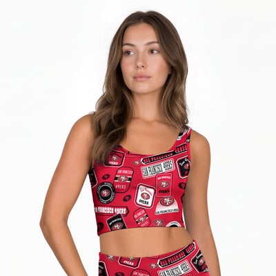 San Francisco 49ers Concepts Sport Women's Grady Allover Print Bralette - Scarlet
