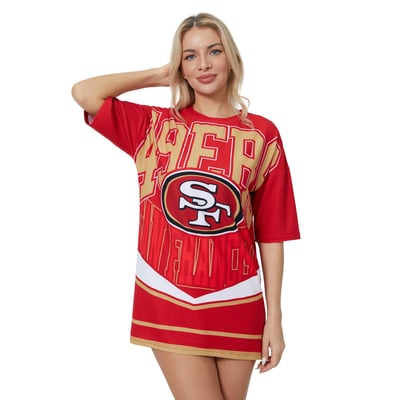 San Francisco 49ers Concepts Sport Women's Mosaic Knit Nightdress - Scarlet