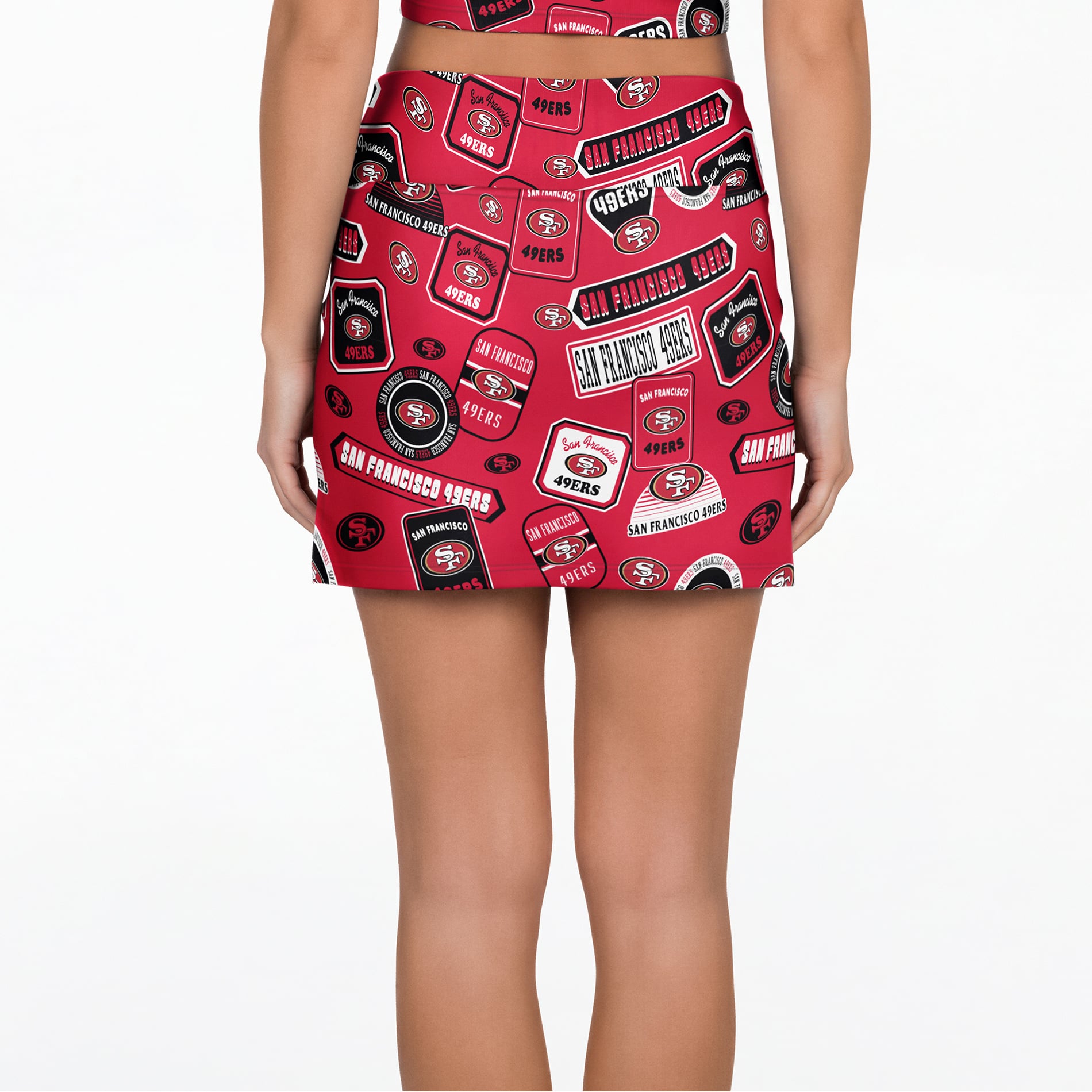 Women's Concepts Sport Scarlet San Francisco 49ers Plus Grady Allover Print Sleep Skort