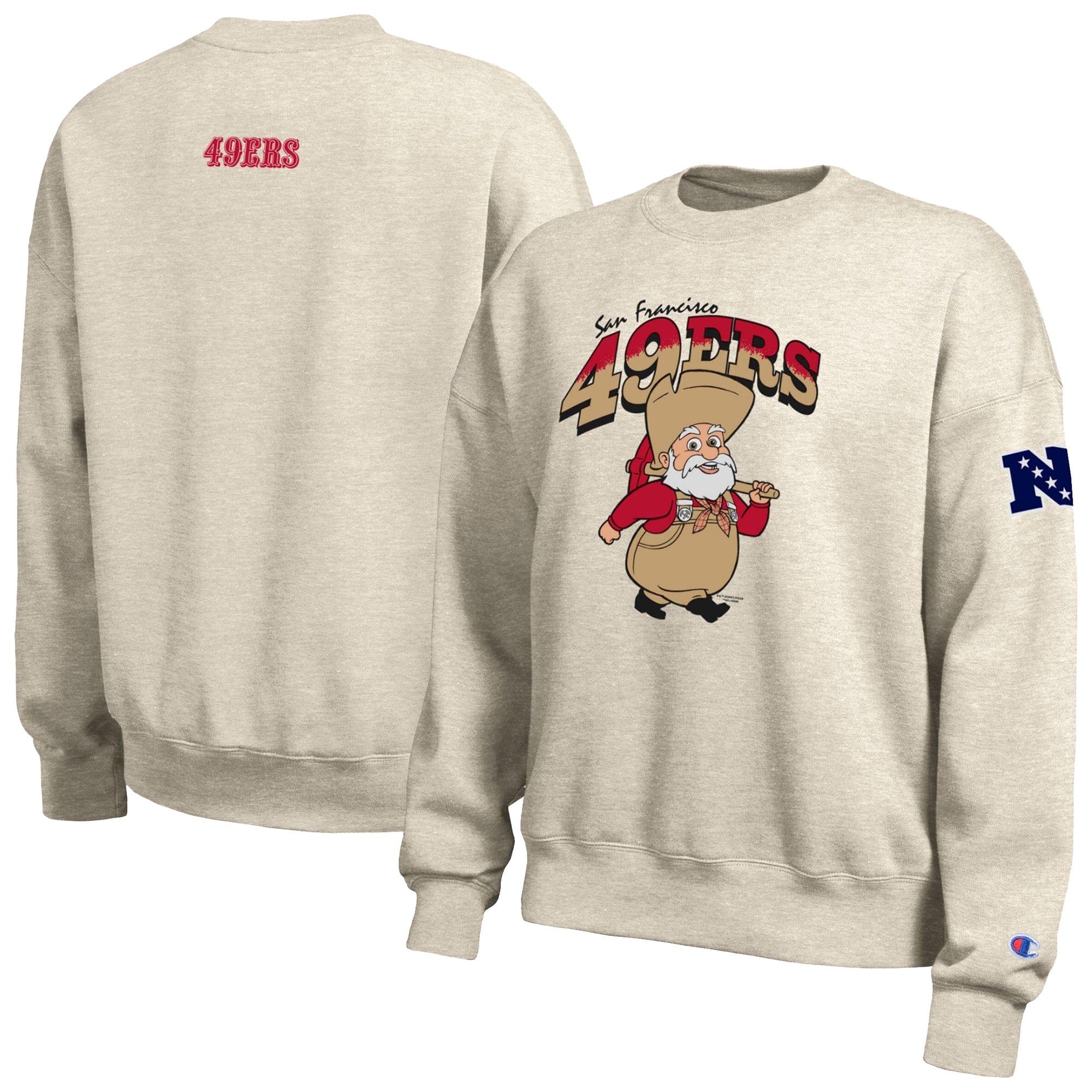 Sweat-shirt polaire à col rond Disney x Champion couleur avoine San Francisco 49ers All-Star pour femme