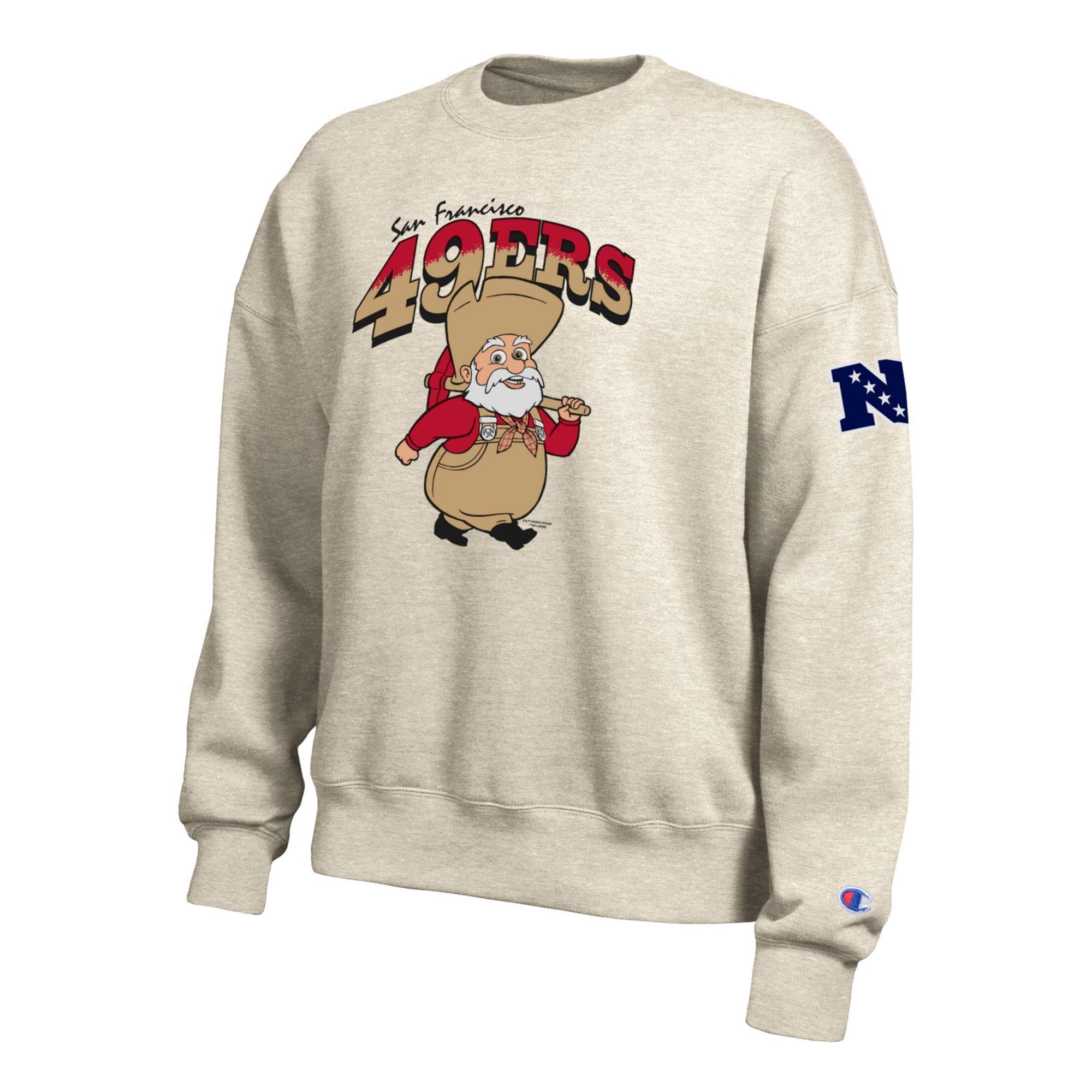 Sweat-shirt polaire à col rond Disney x Champion couleur avoine San Francisco 49ers All-Star pour femme