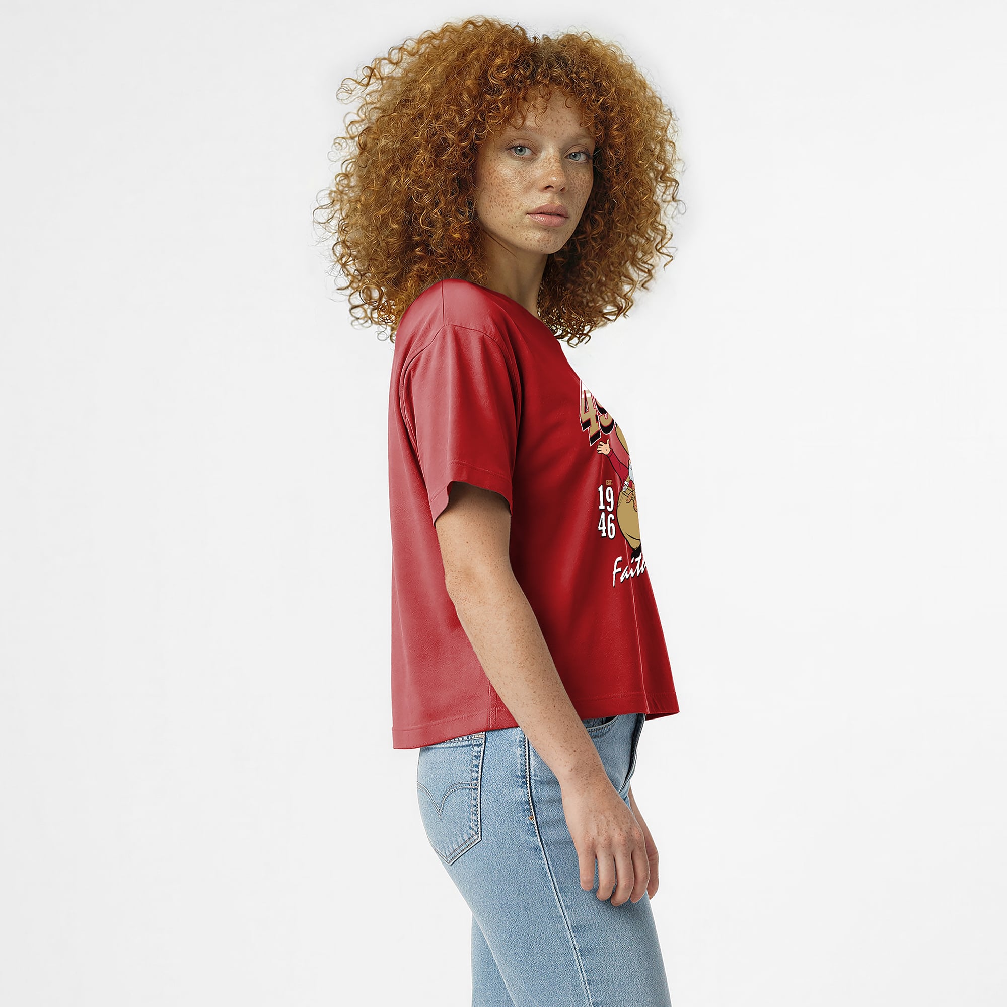 Women's Disney x Champion Scarlet San Francisco 49ers Stinky Pete All-Star T-Shirt