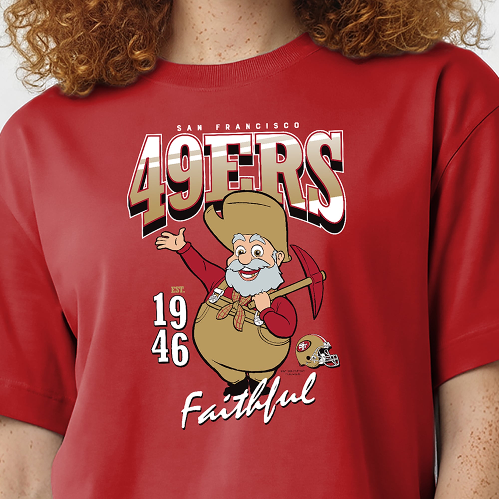 Women's Disney x Champion Scarlet San Francisco 49ers Stinky Pete All-Star T-Shirt