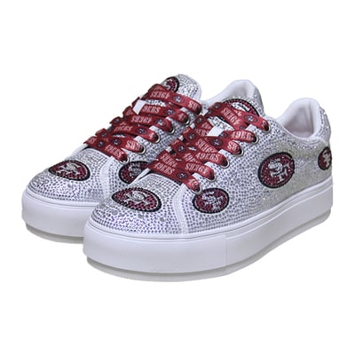  San Francisco 49ers FABGATING by Cuce Women's Crystal Team Logo Sneakers - White